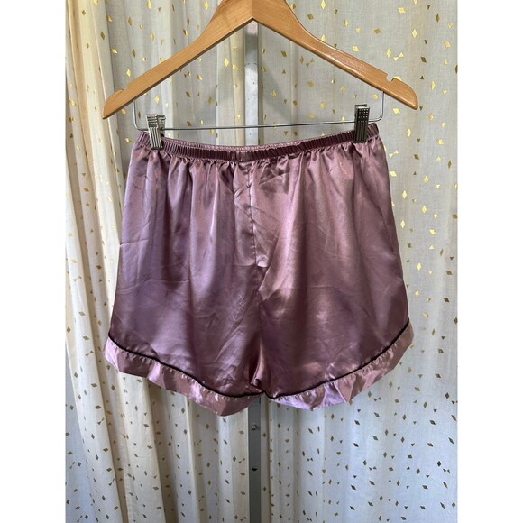 Unbranded Mauve Pink Button Down Pull On Shorts Satin Pajamas PJ Set XL - Picture 6 of 11